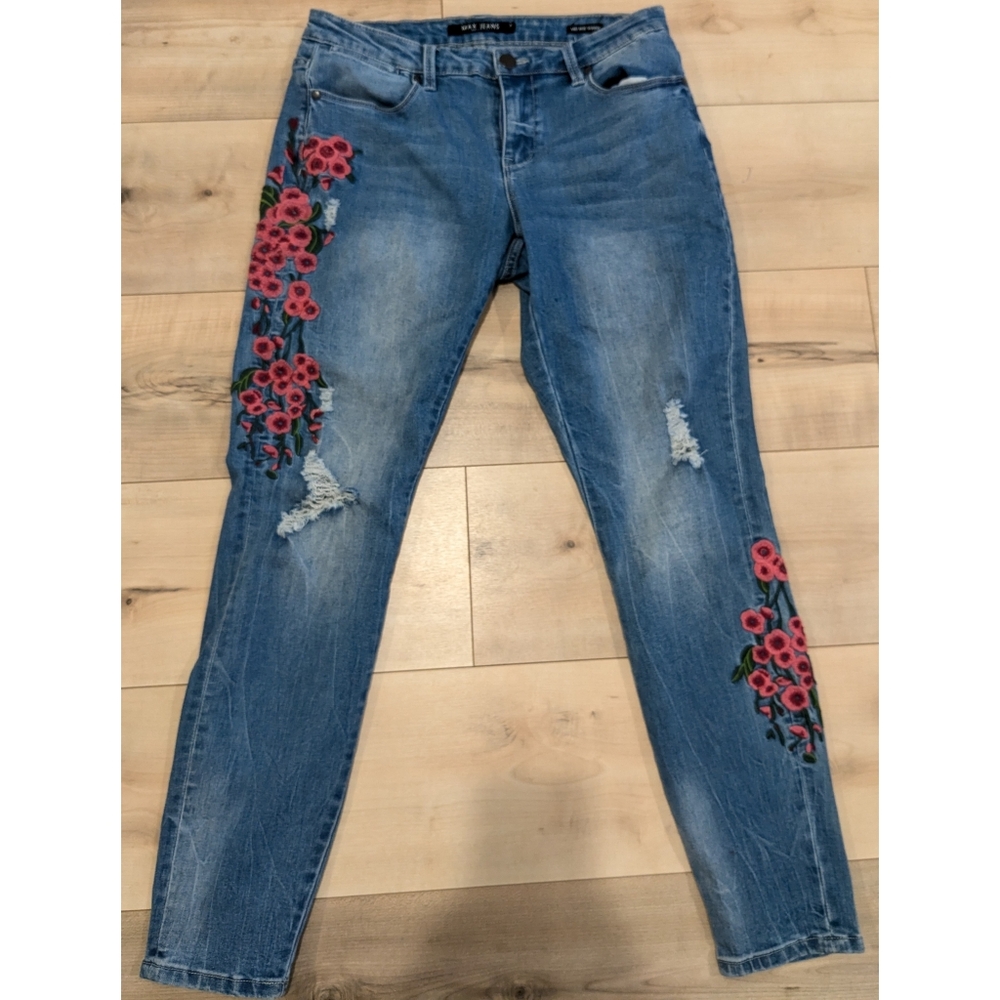 Max Jeans Mid Rise Skinny Embroidered Jeans